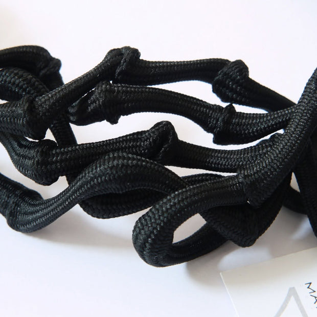 Rosalba Galati Spider Long Knot Fabric Necklace Black