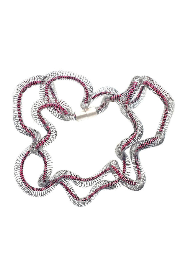 Rosalba Galati Eterea Long Steel Necklace Fuchsia