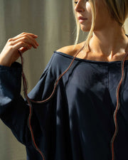 Rosalba Galati Eterea Long Steel Necklace Fuchsia