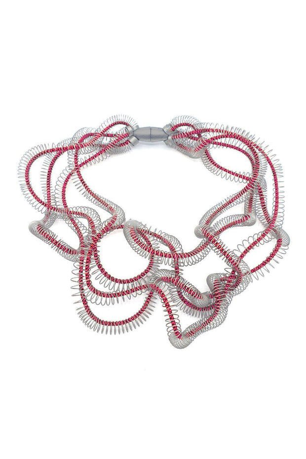 Rosalba Galati Eterea 4-Strand Steel Necklace Fuchsia