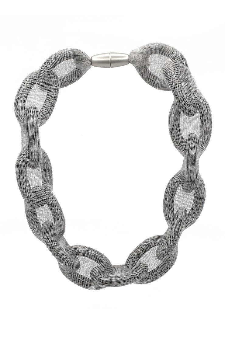 Rosalba Galati Catena Short Steel Mesh Chain Necklace