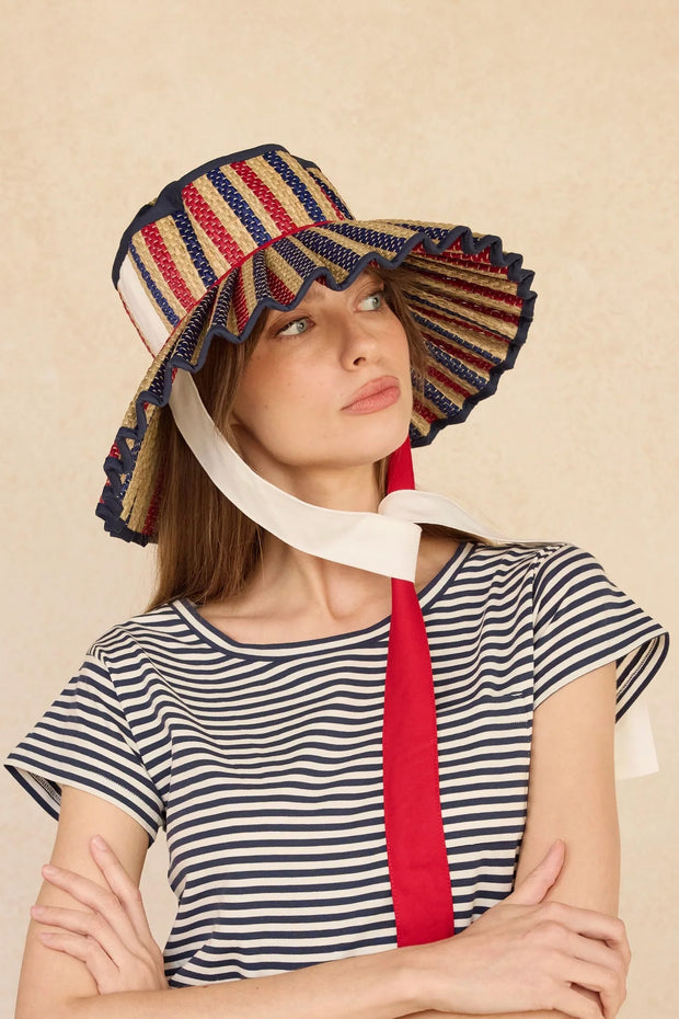 Lorna Murray x Kathy Hilton Ladies Maxi Island Ravello Hat July Stripe