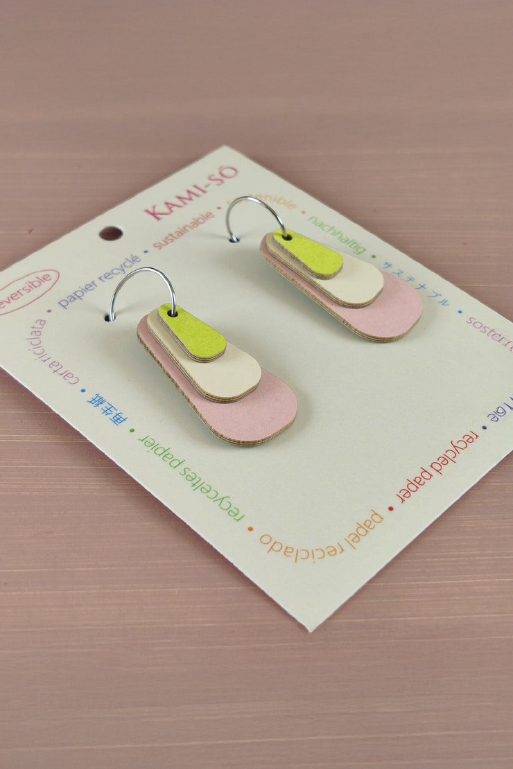 Kami-so Reverse-A-Tile Expanding Triangle Recycled Paper Earrings
