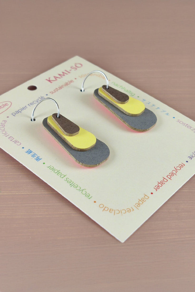 Kami-so Reverse-A-Tile Expanding Triangle Recycled Paper Earrings