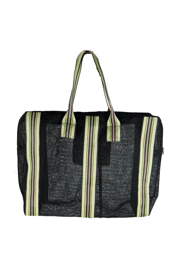 Apple Green Duck Zipped Large Mesh Bag
