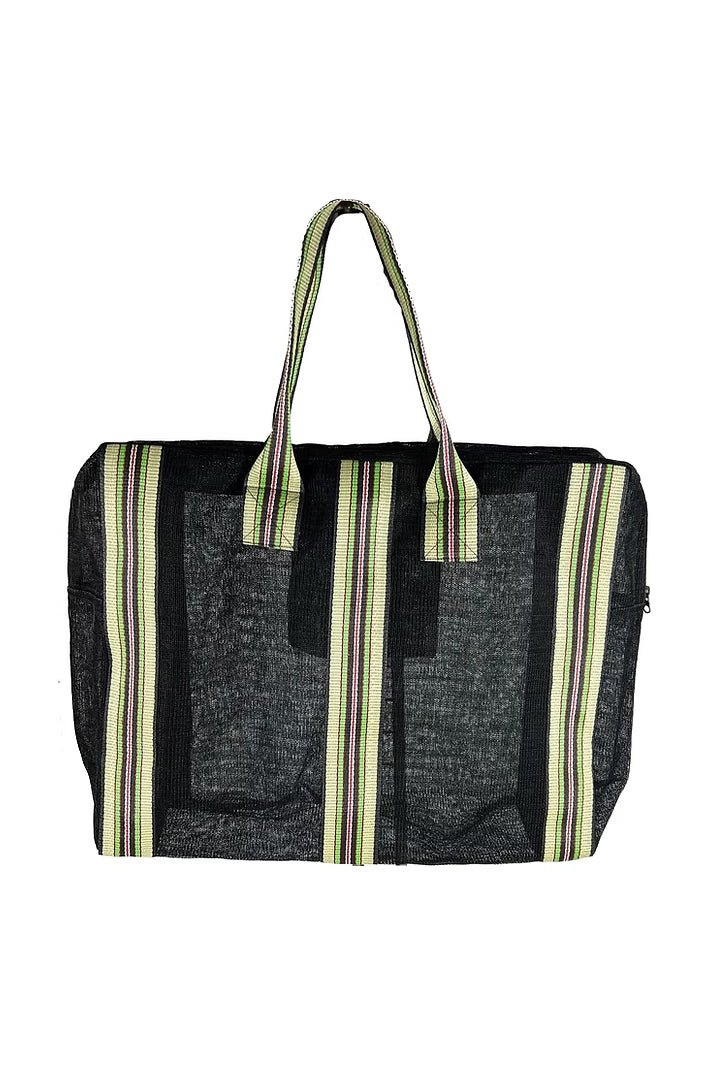 Apple Green Duck Zipped Large Mesh Bag