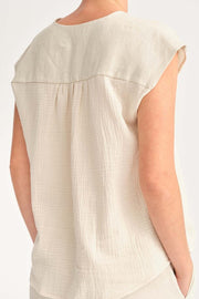 Cecilia Sörensen Daucus Double Gauze/Linen Blouse Beige