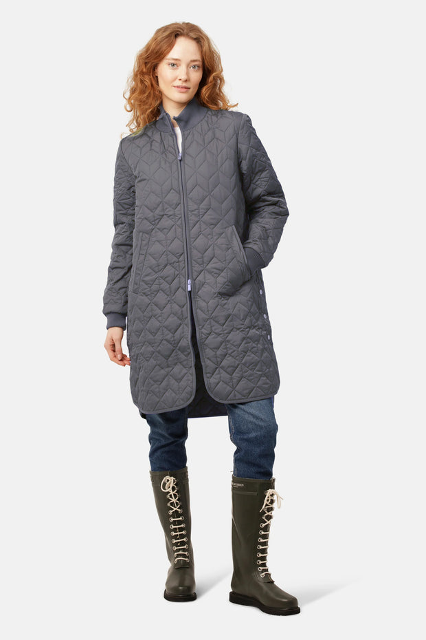 Ilse Jacobsen Padded Quilt Coat Dark Shadow