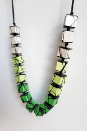 HUE + WOOD SHADES OF GREEN NECKLACE