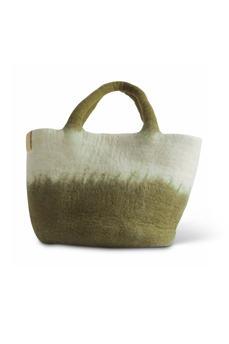 Aveva Wool Felt Small Basket/Bag Olive