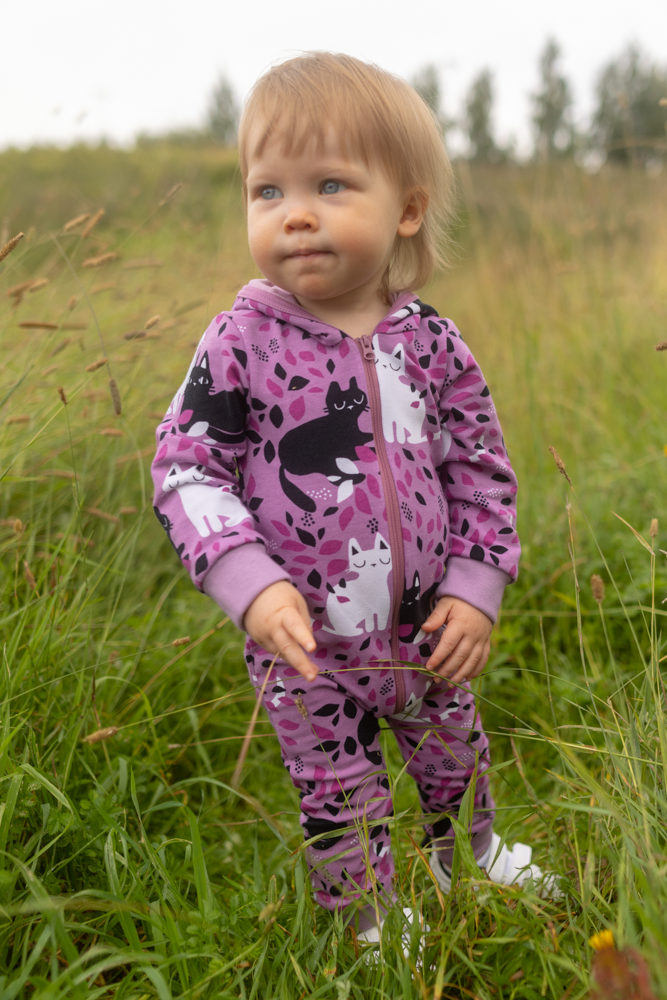 PaaPii Riemu Organic Baby Jumpsuit Hide & Seek Lilac