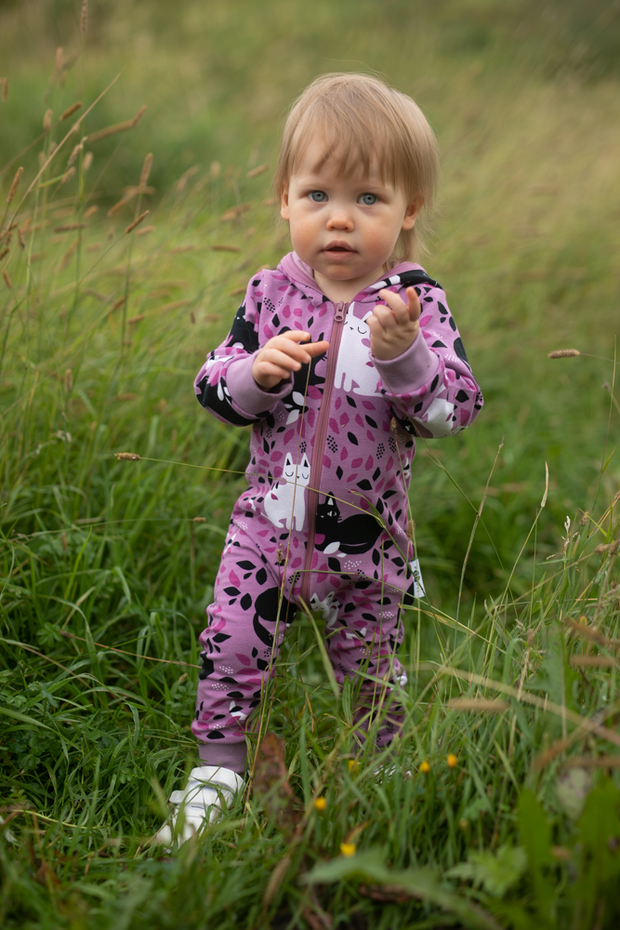 PaaPii Riemu Organic Baby Jumpsuit Hide & Seek Lilac