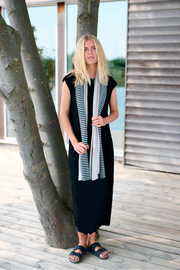 Henriette Steffensen Fleece/Jersey Mix Scarf Stripes/Sand