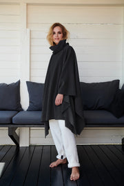 Henriette Steffensen Fleece Lounge Poncho Soft Black