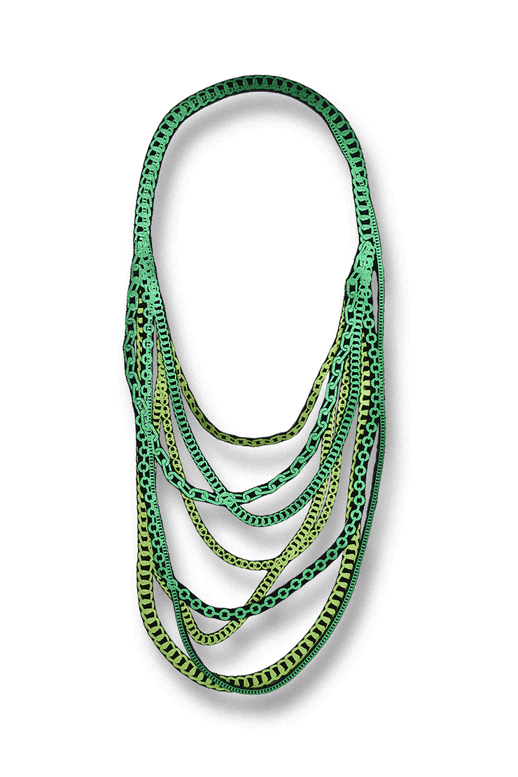 Uli Amsterdam Chains Re Necklace Bright Green