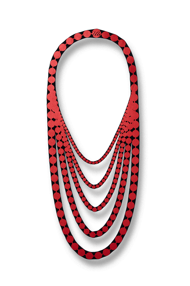 Uli Amsterdam Pearl Short Necklace Red