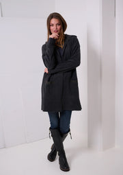 Henriette Steffensen Fleece Hooded Cardigan Soft Black