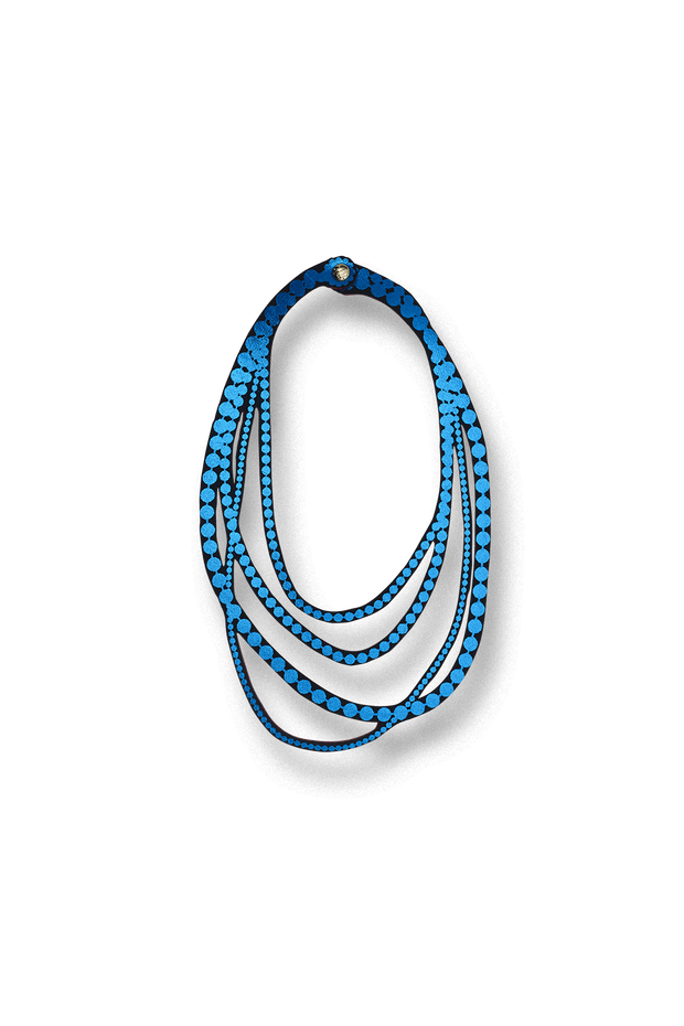 Uli Amsterdam Pearl Madame Necklace Bright Blue