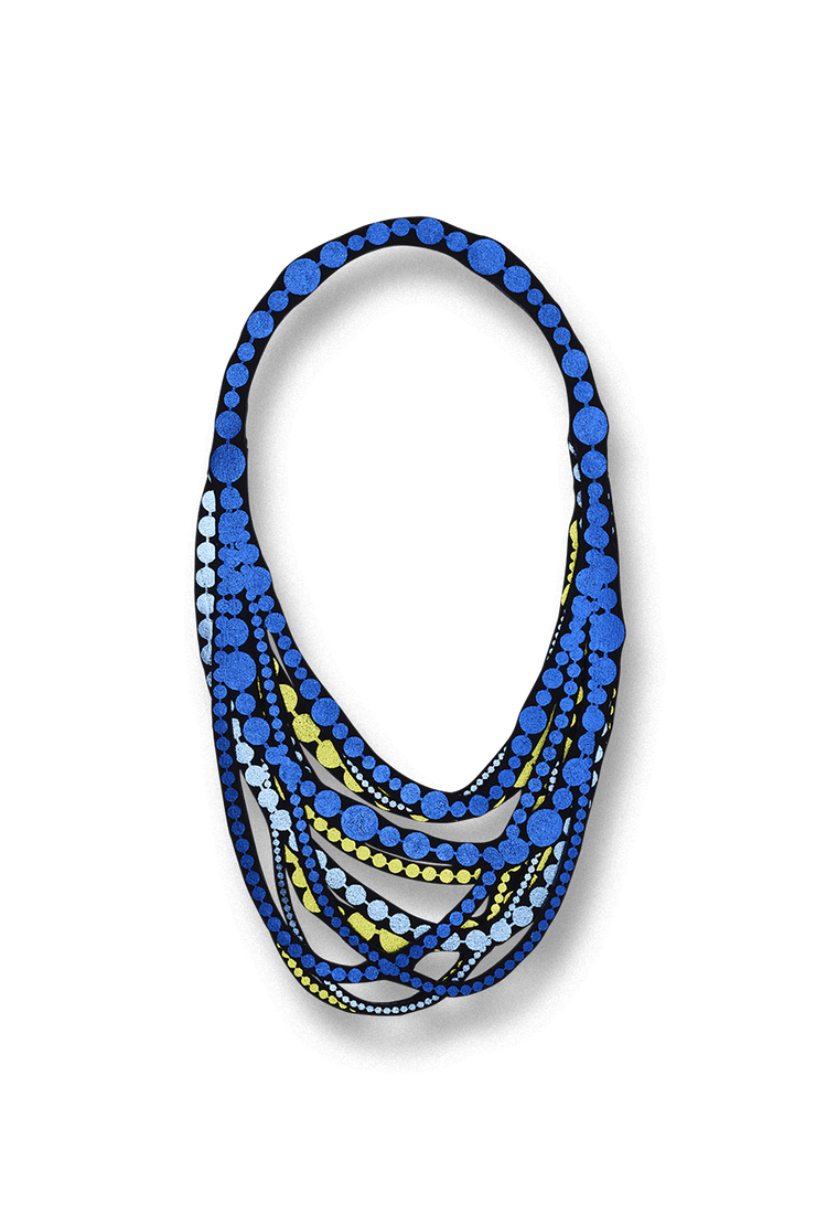 Uli Amsterdam Pearl Petite Necklace Blue Mix