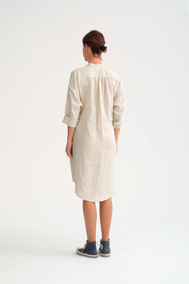 Cecilia Sörensen Oval Winter Linen Shirt Dress Beige