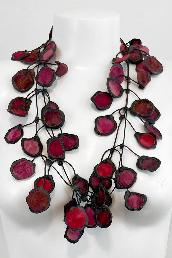 Annemieke Broenink Ink Fabric Necklace Burgundy