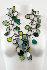 Annemieke Broenink Mixed Fabric Necklace Key Lime