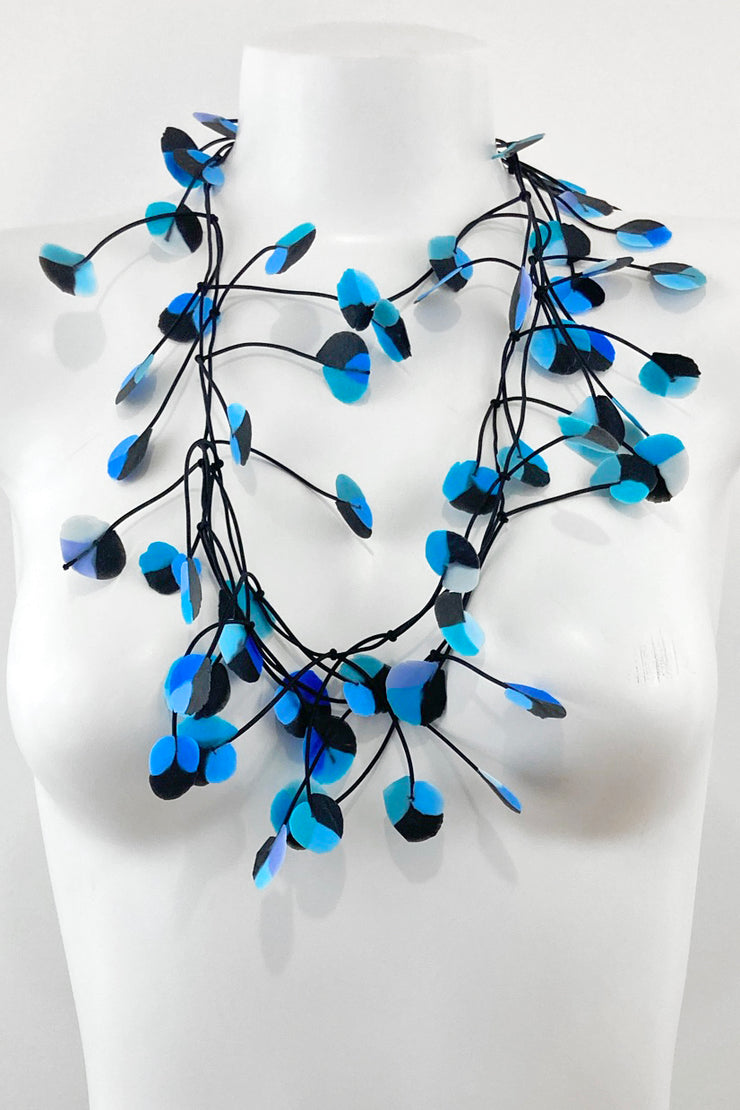 Annemieke Broenink Recycled Wildflower Necklace Electric Blue