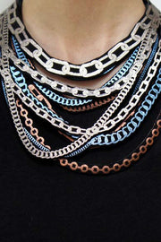 Uli Amsterdam Chains Petite Triple Necklace Blues