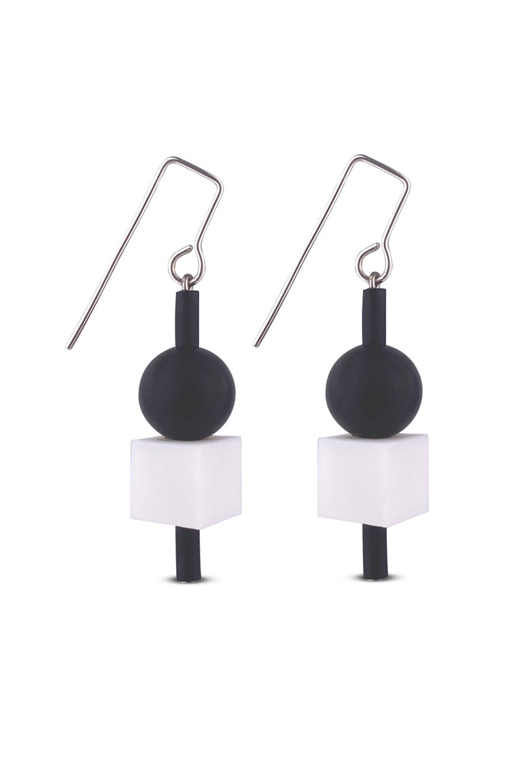 Frank Ideas Jello Earrings White/Black