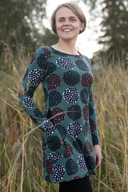 PaaPii Kannel Organic Jersey Tunic Rubus Dark Green