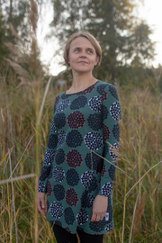 PaaPii Kannel Organic Jersey Tunic Rubus Dark Green