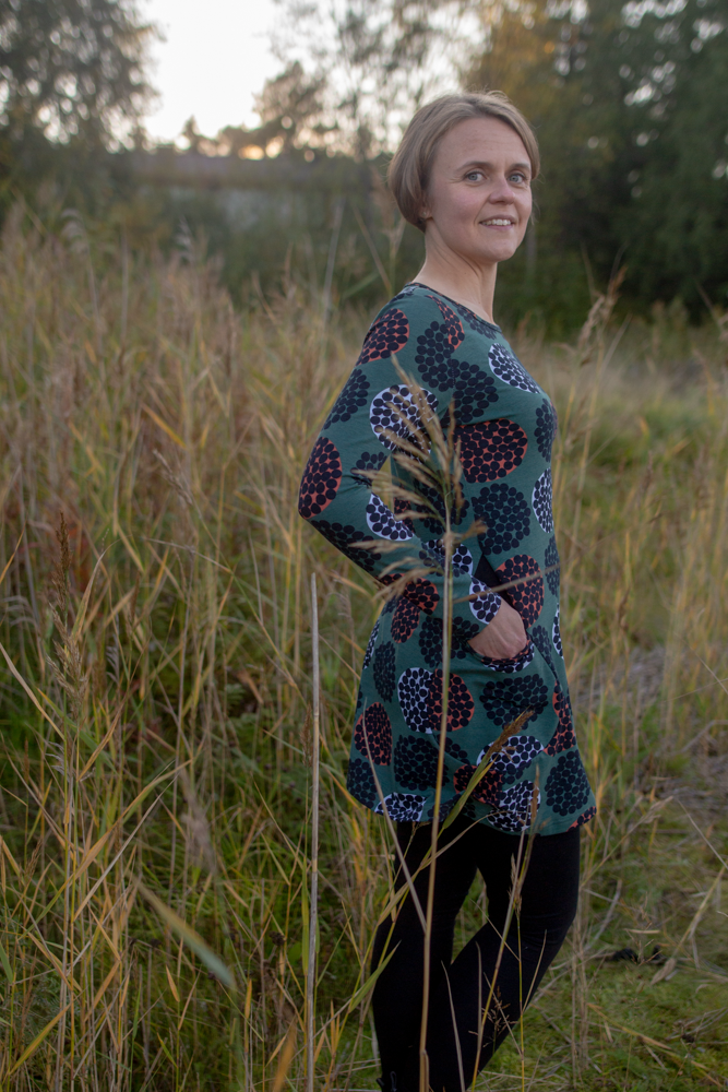 PaaPii Kannel Organic Jersey Tunic Rubus Dark Green