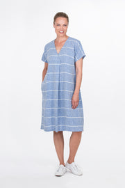 Ritva Falla Kielo Linen Dress Blue Stripe