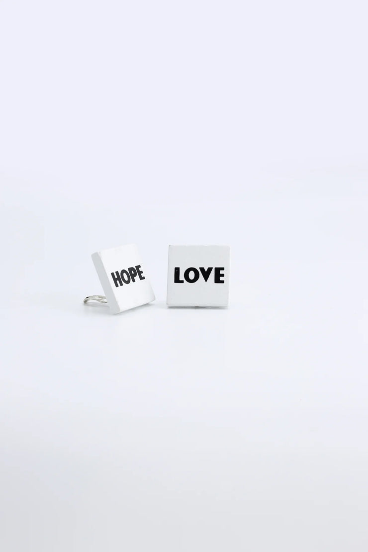 Jianhui London Love & Hope Clip-On Earrings White