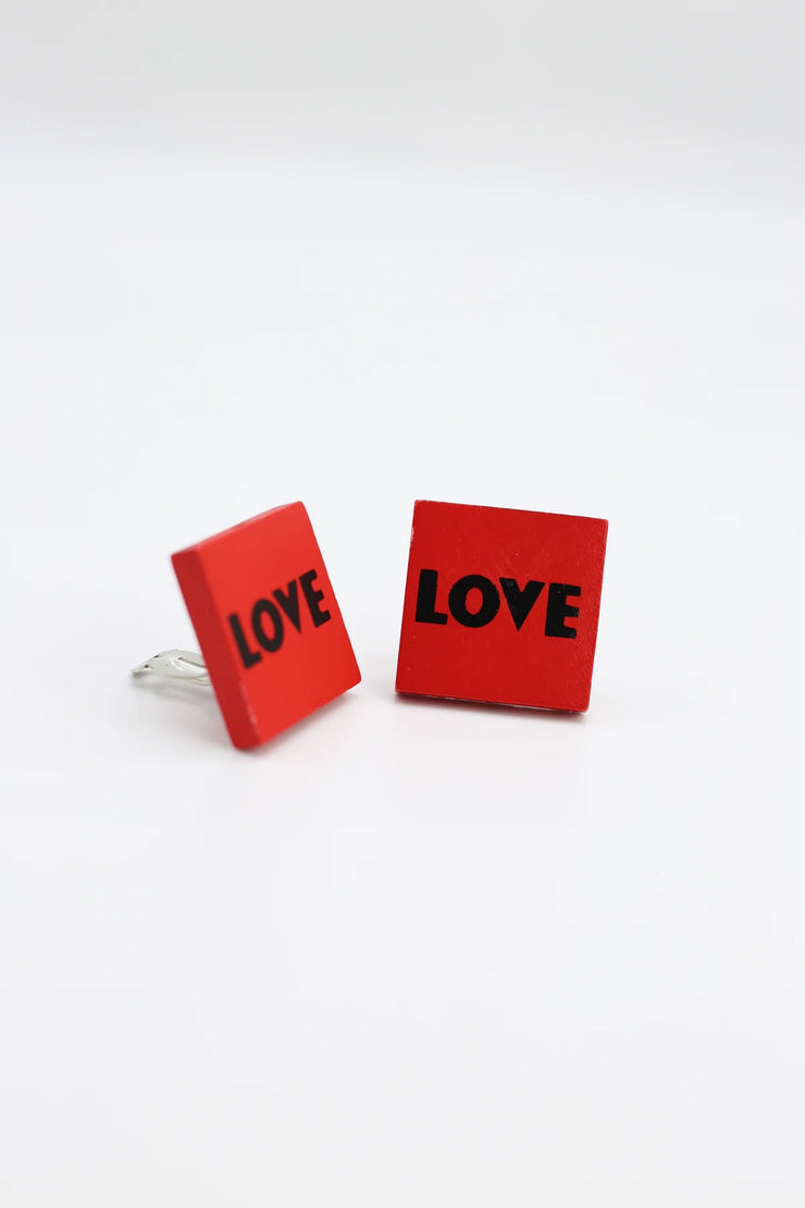 Jianhui London Love & Love Clip-On Earrings Red