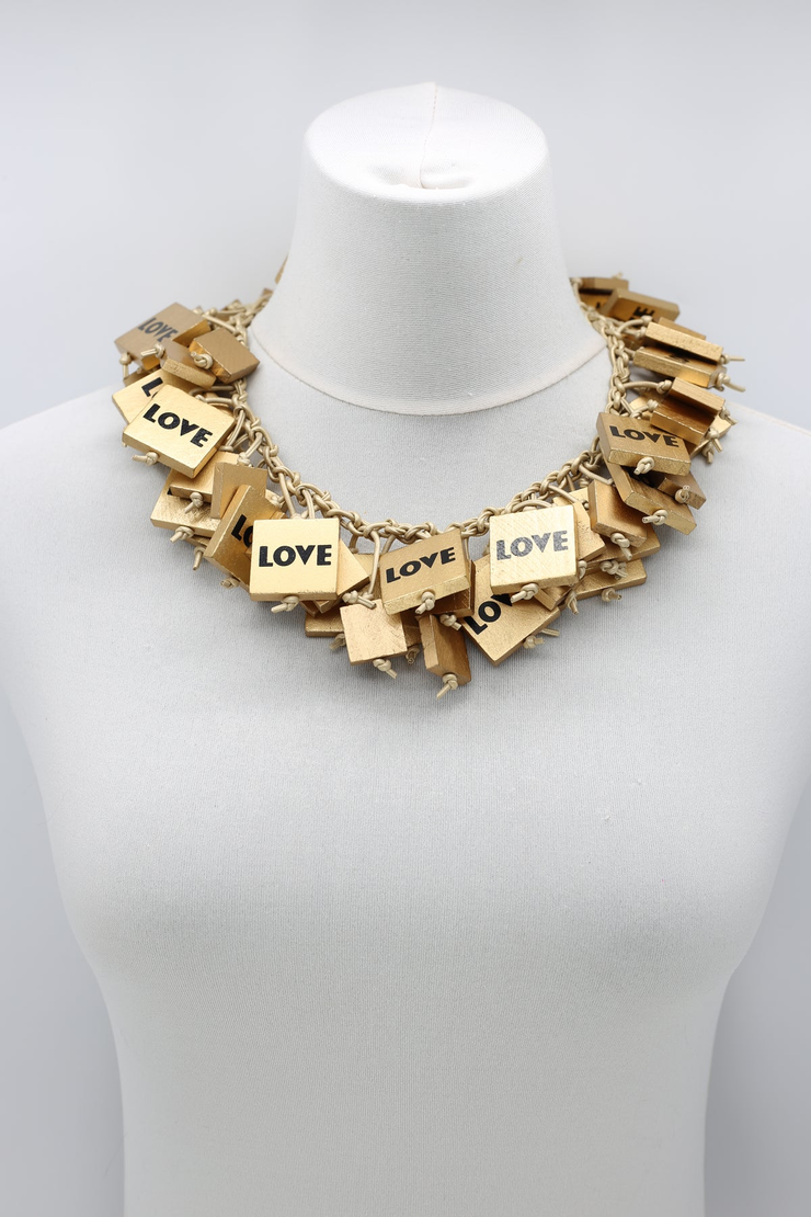Jianhui London Love Square Cape-Style Necklace Gold