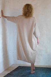 Muslin Long Dress Taupe-Grey