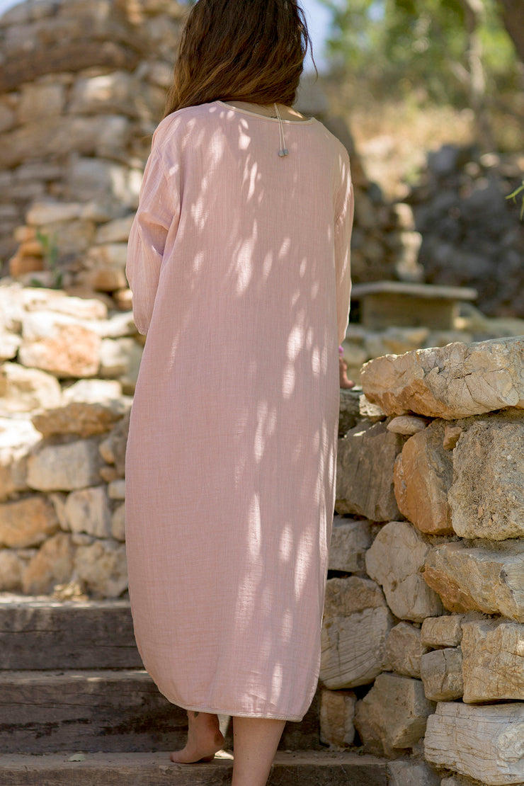 Muslin Long Dress Blush-Taupe