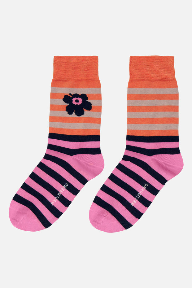Marimekko Kasvaa Tasaraita Unikko Two Socks