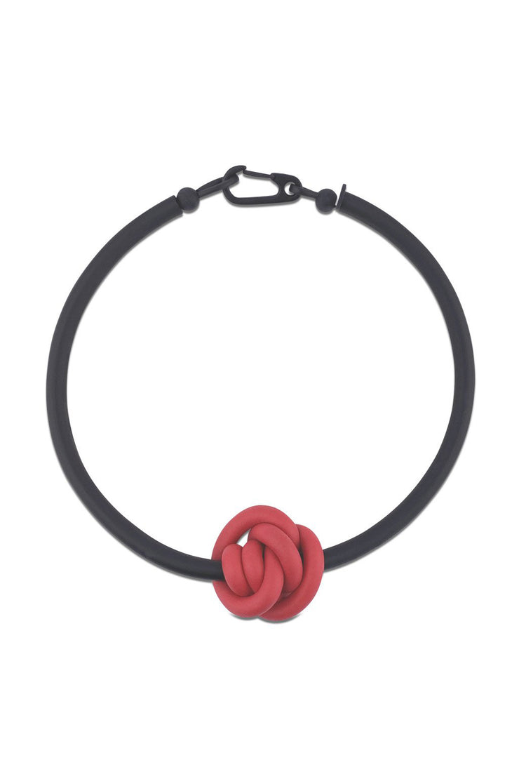 Frank Ideas Knot Necklace Red