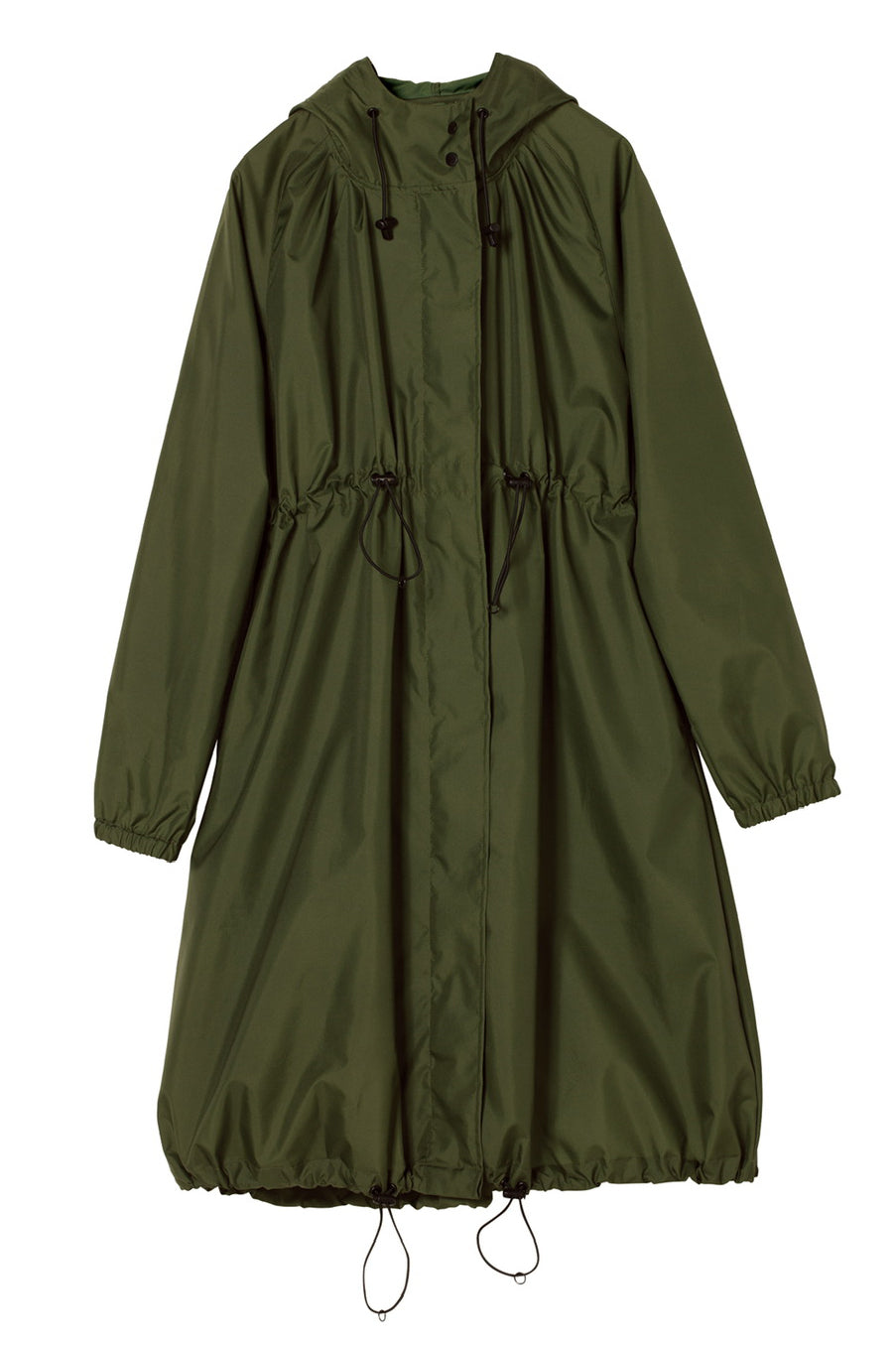 Long Mods Rain Coat Olive Green