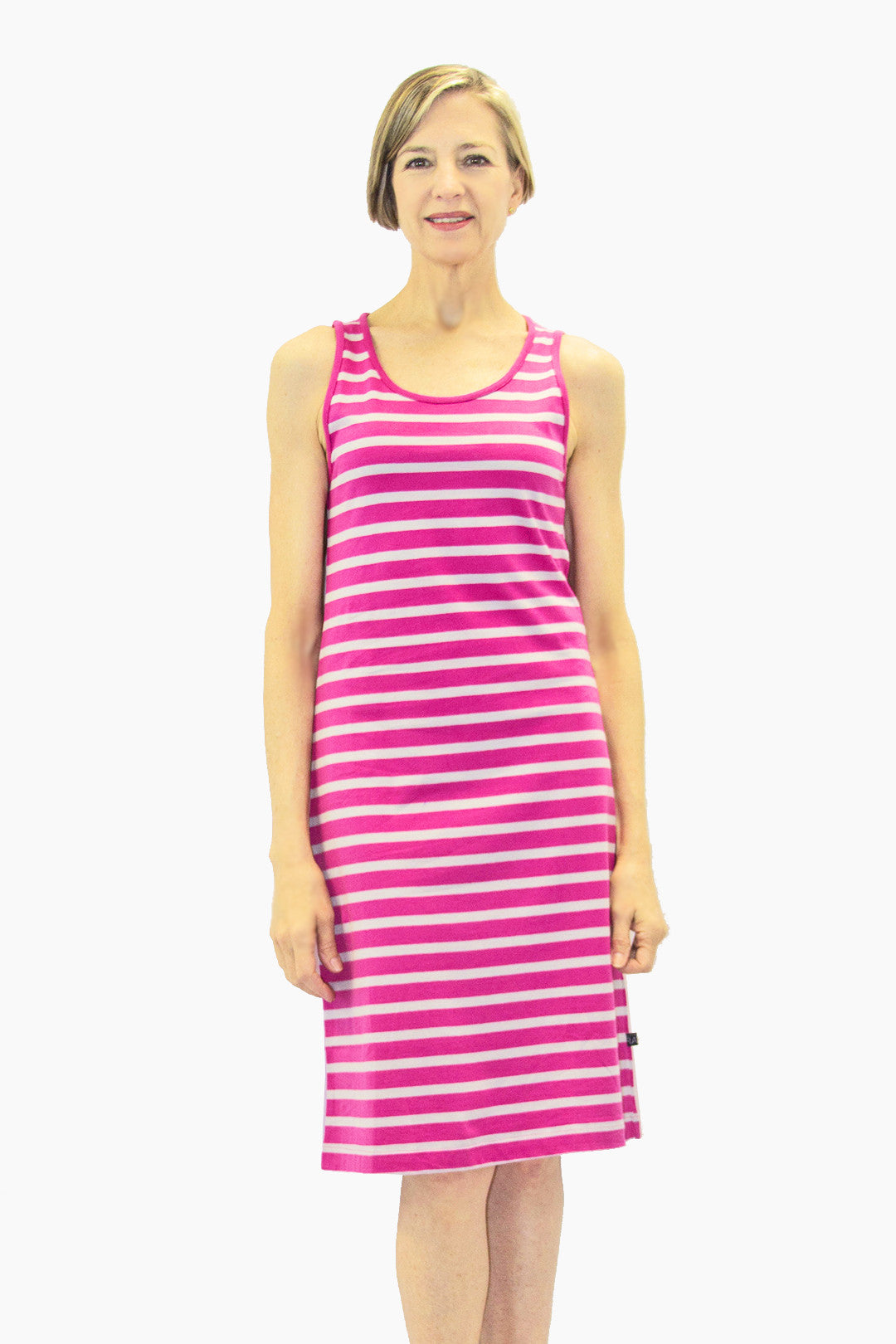 Ratia Short Striped Tank Dress Pink/Grey S / pink-grey / FINAL SALE
