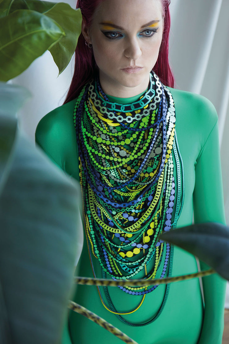 Uli Amsterdam Chains Re Necklace Bright Green