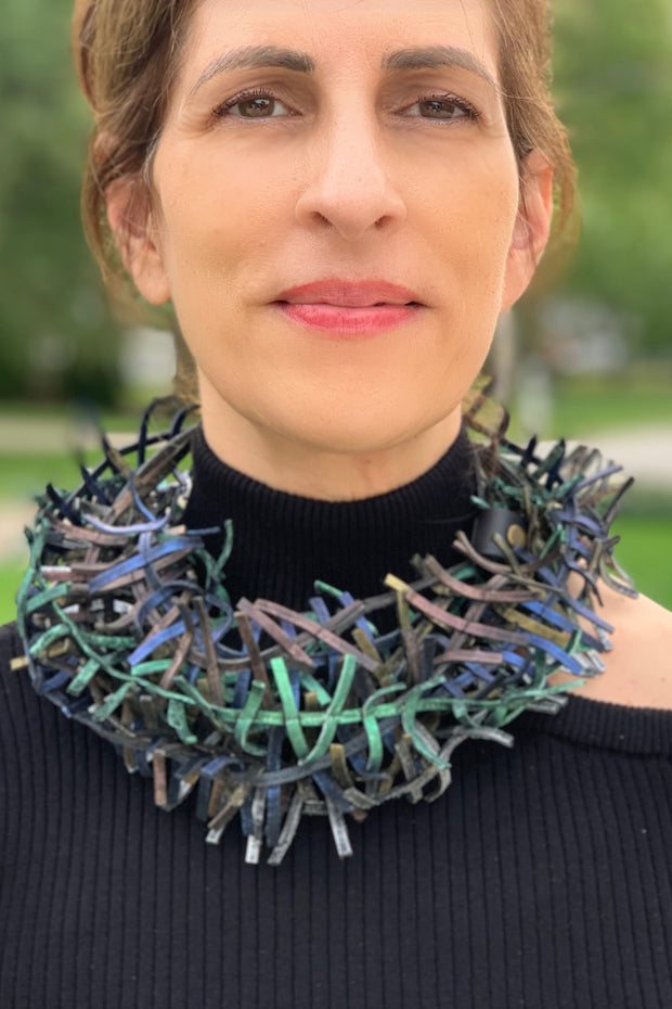 Jianhui London Recycled Leather Bird's Nest Necklace