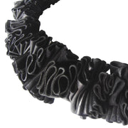 Frank Ideas Leather Ruffle Collar Necklace Black