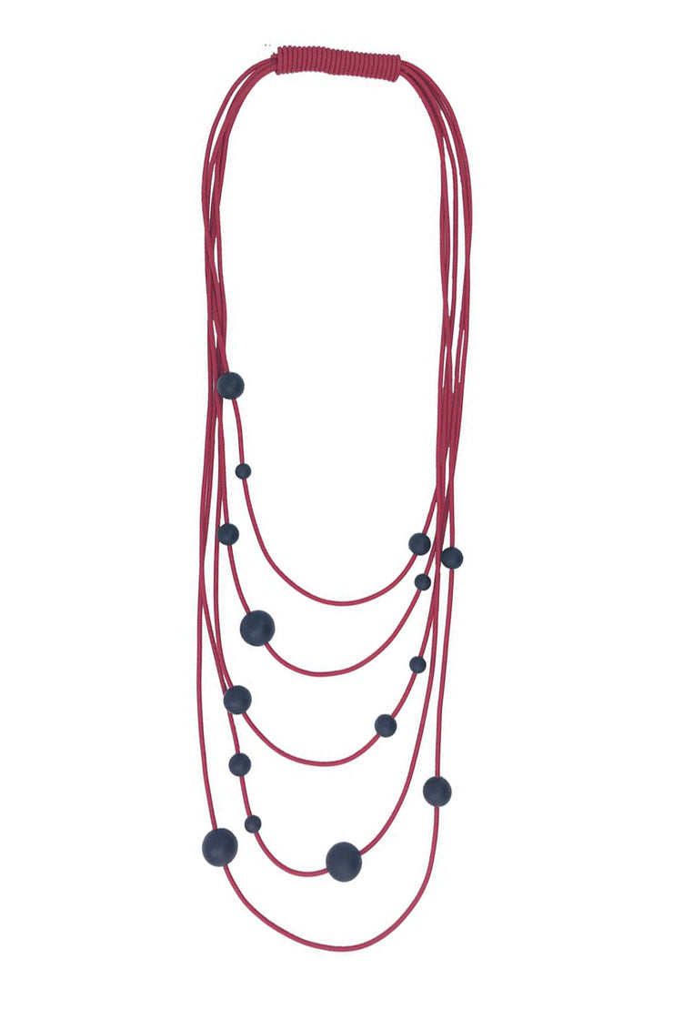 Frank Ideas Solar System Necklace Black on Red