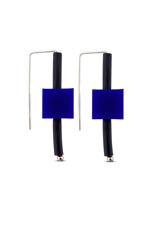 Frank Ideas Block Earrings Blue