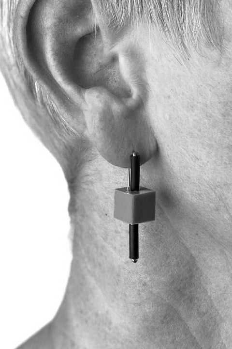 Frank Ideas Block Earrings Blue