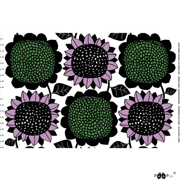 PaaPii Giant Sunflower Cotton Fabric Repeat Lilac