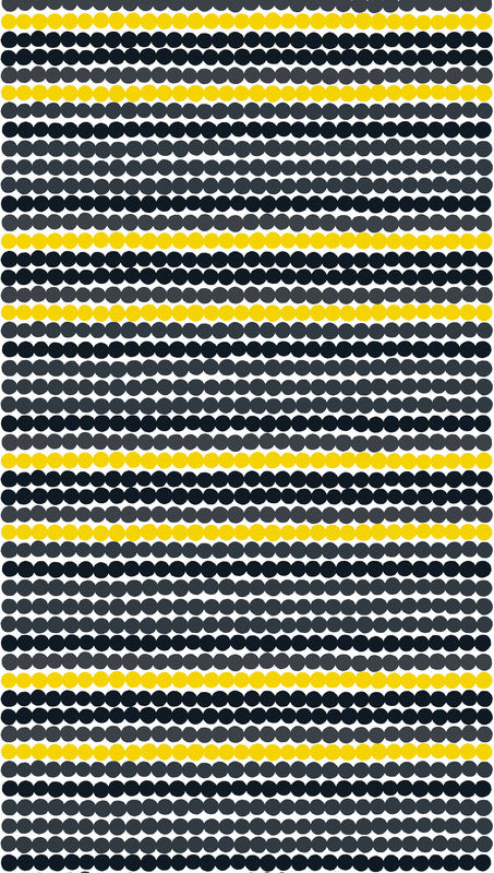 Marimekko Marimekko Räsymatto Fabric Black/Yellow/White - KIITOSlife - 1